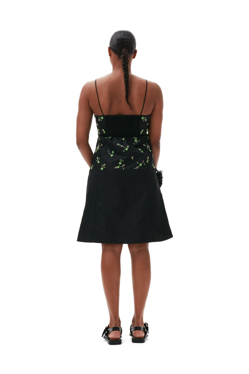 Nylon Mini Dress, Nylon, in colour Black - 2 - GANNI