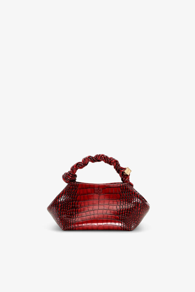 Burgundy Croco Small Bou Bag, Burgundy