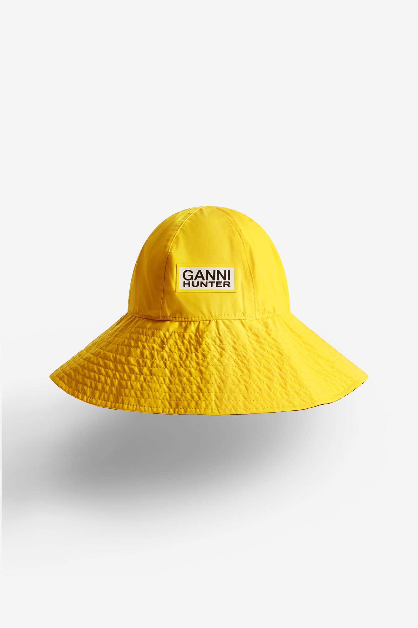 Wasserfester Bucket Hat, Recycled Polyester, in colour Lemon - 2 - GANNI