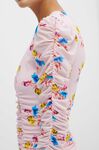Ruched Mesh Mini Dress, Nylon, in colour Light Lilac - 3 - GANNI