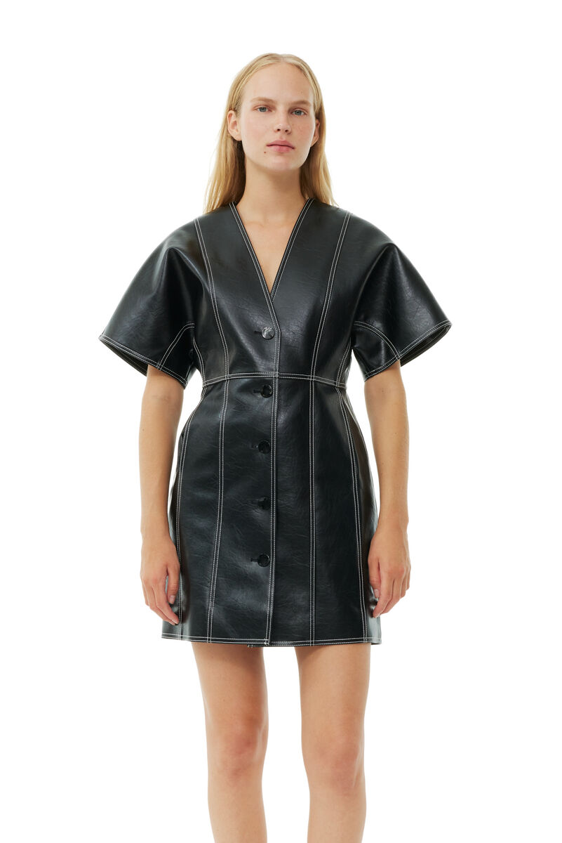 Robe Black Future Oleatex Fitted Shaped Sleeve Mini, Cotton, in colour Black - 2 - GANNI