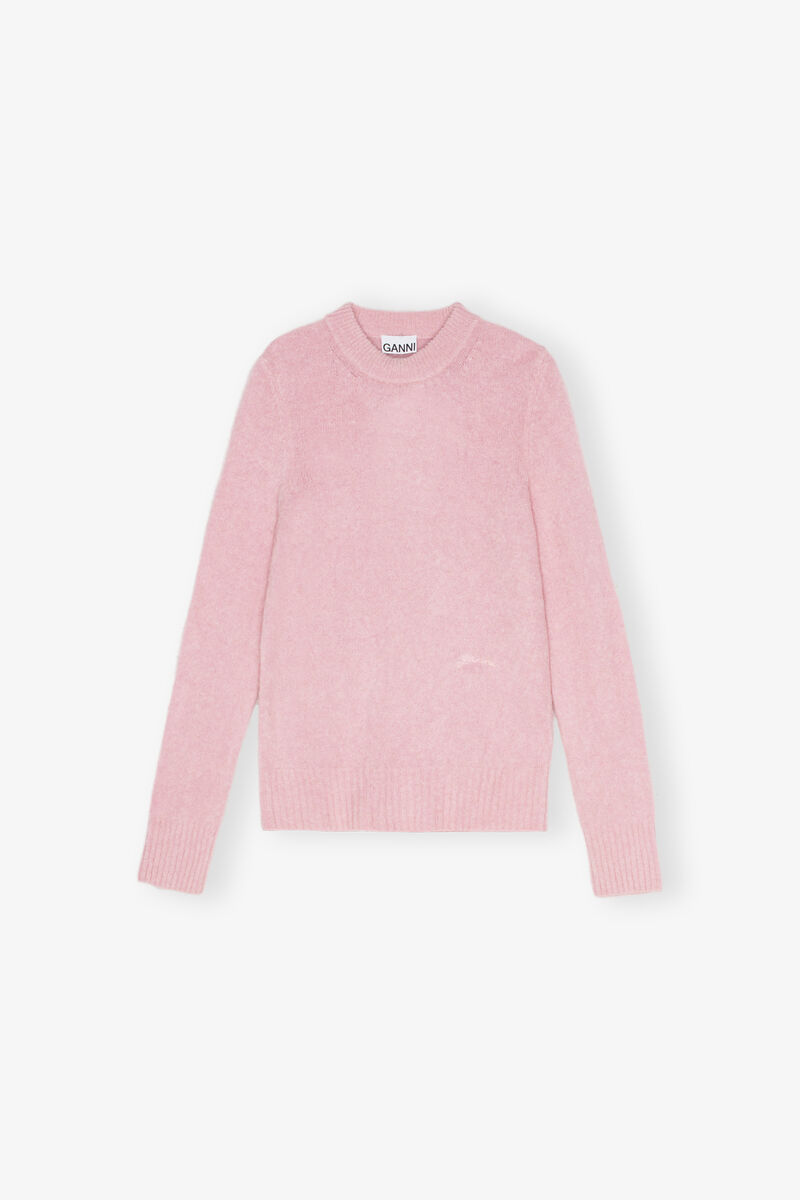 Pink Jumper, Alpaca, in colour Chalk Pink - 1 - GANNI
