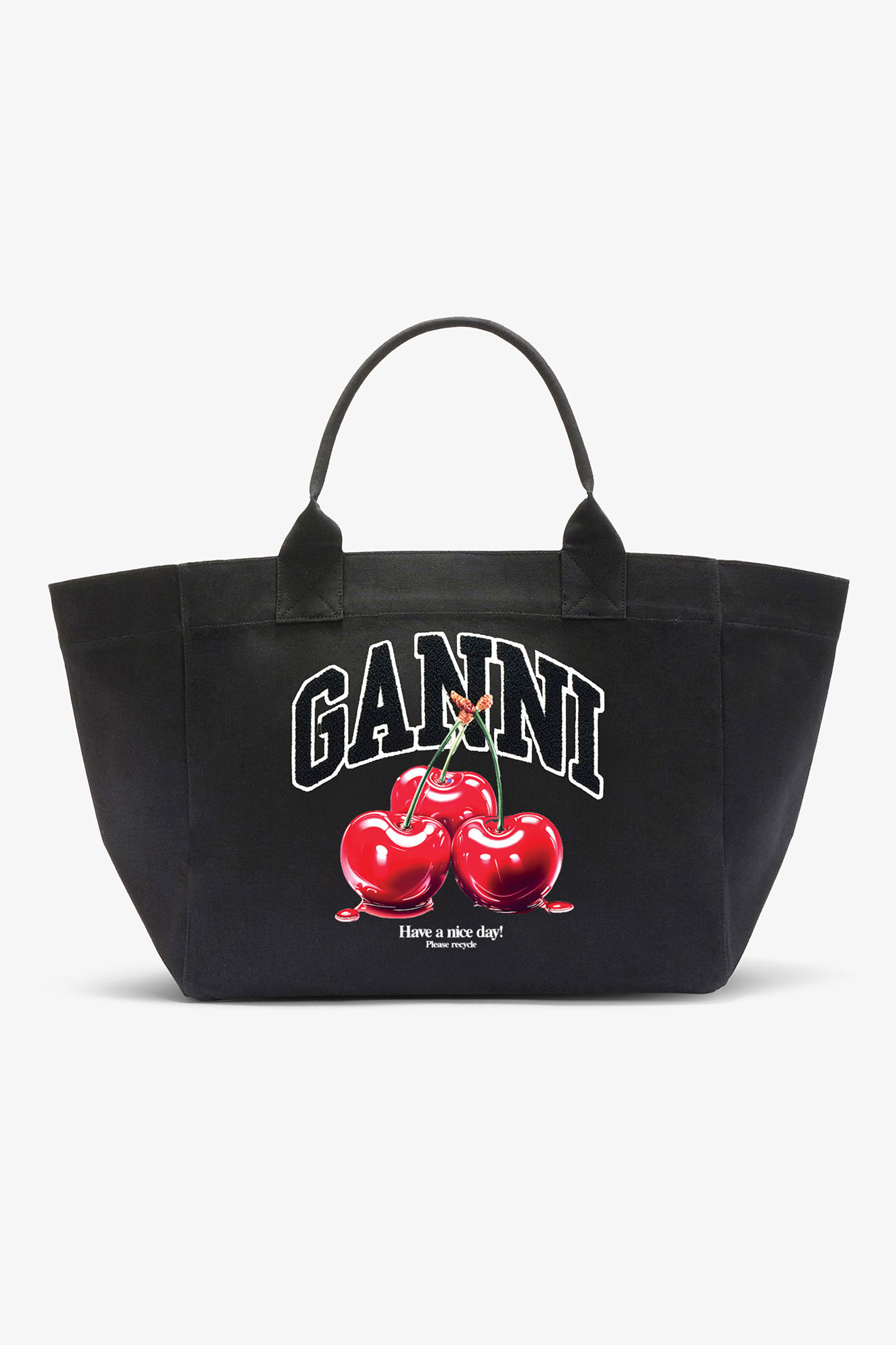 Phantom Black XXL Cherry Tote | GANNI US