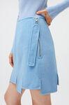 Wool High Waist Panel Mini Skirt, Polyester, in colour Placid Blue - 3 - GANNI