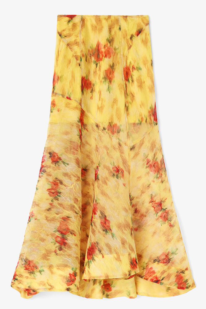 Skirt in Printed Shibori Organza, Aurora