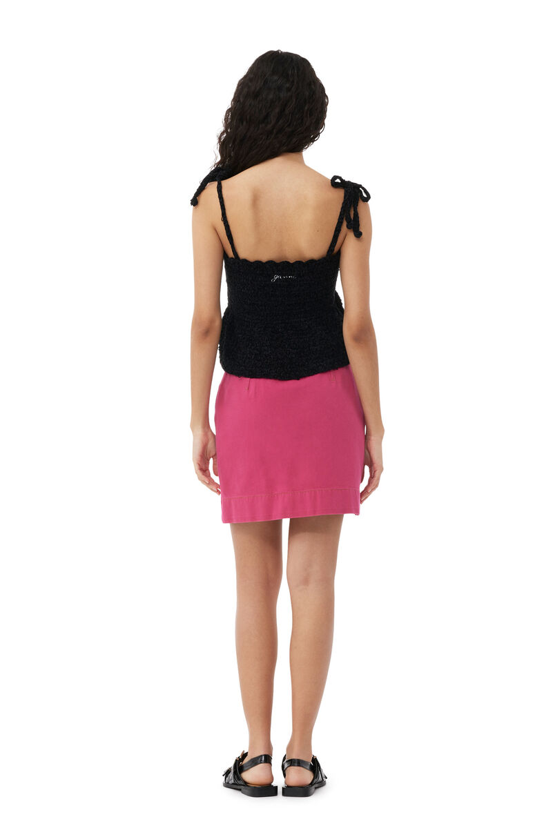 Re-Cut Overdyed Cutline Mini Skirt, Cotton, in colour Light Lilac - 2 - GANNI