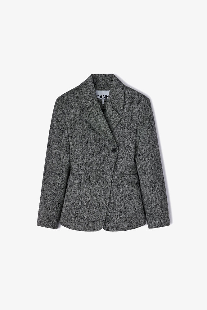 Grey Suiting Blazer, Black