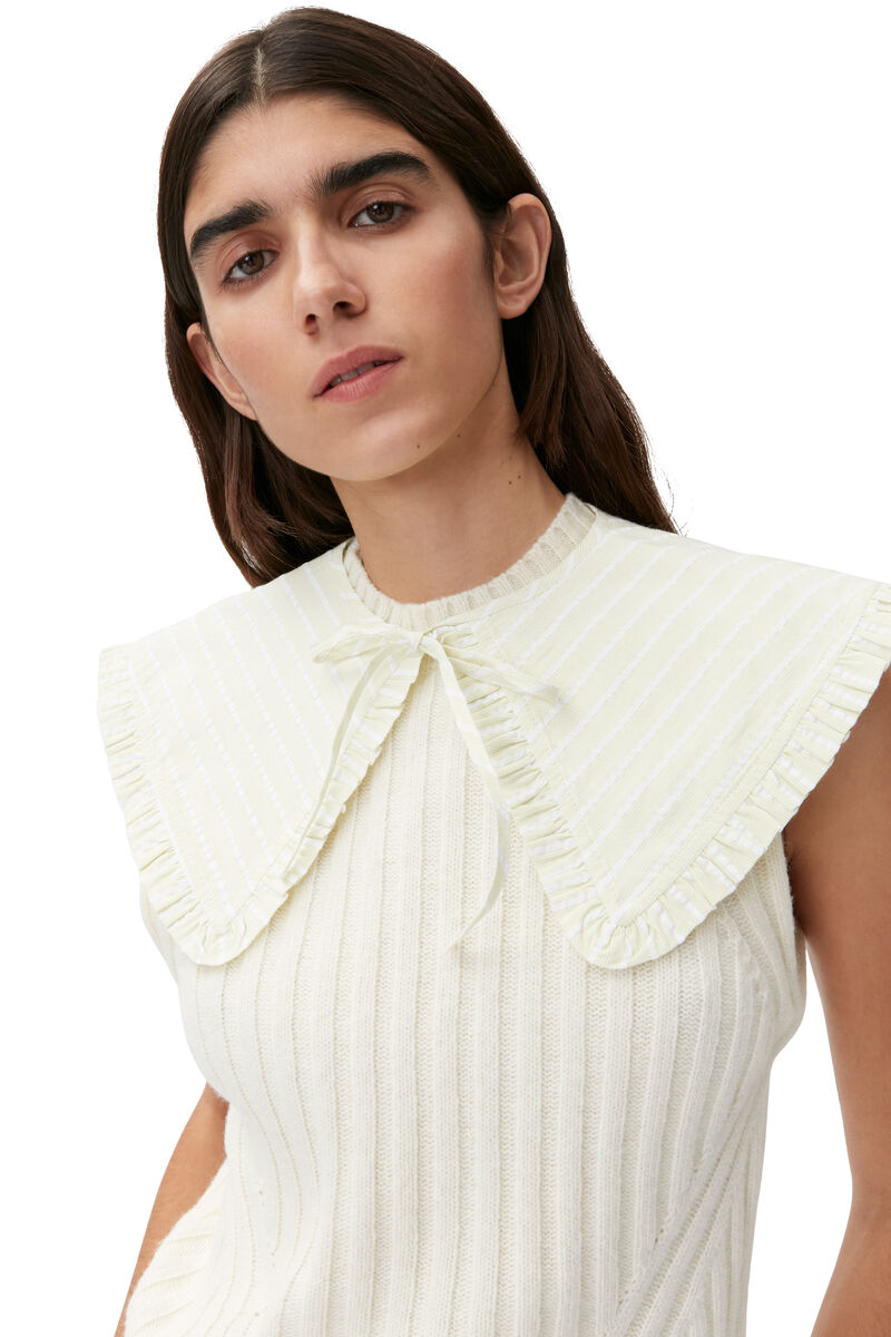 Detached Collar, Cotton, in colour Stripe Flan - 2 - GANNI