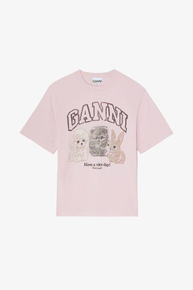 T-shirt with Animals, Chalk Pink
