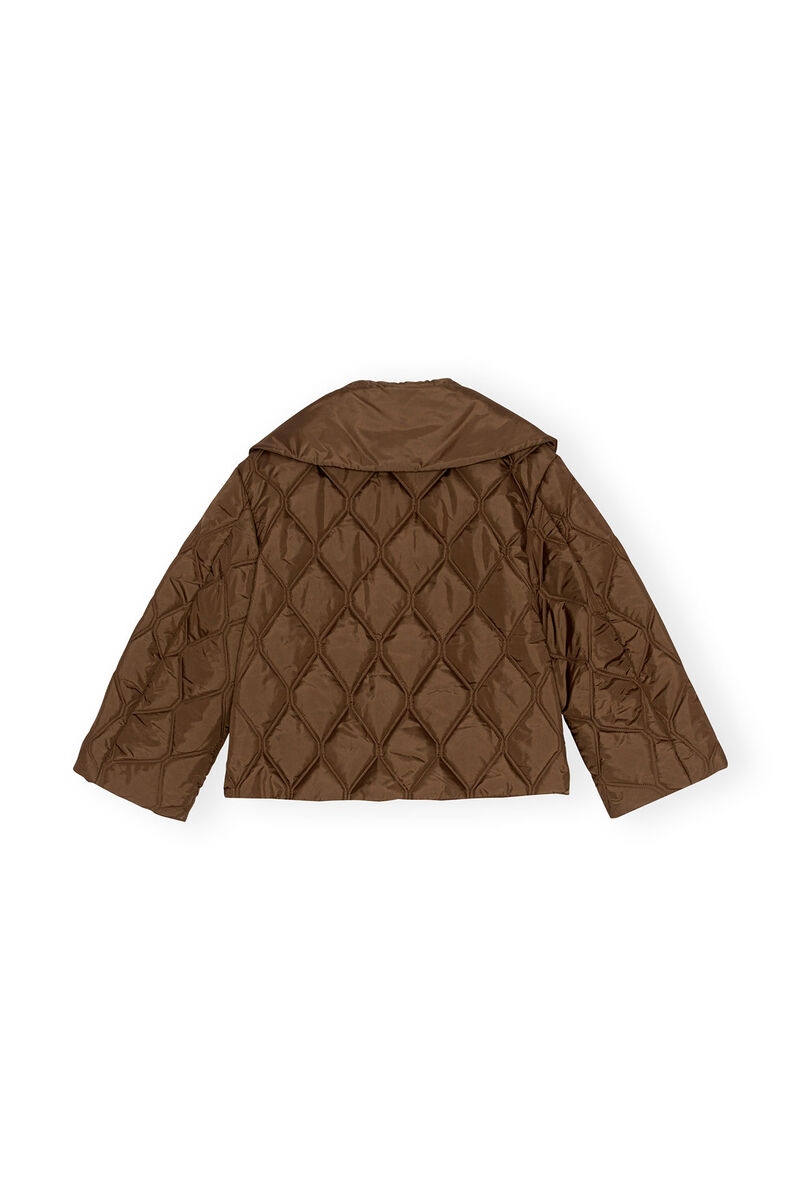 Ripstop Quilt Jacket, Recycled Polyester, in colour Teak - 2 - GANNI
