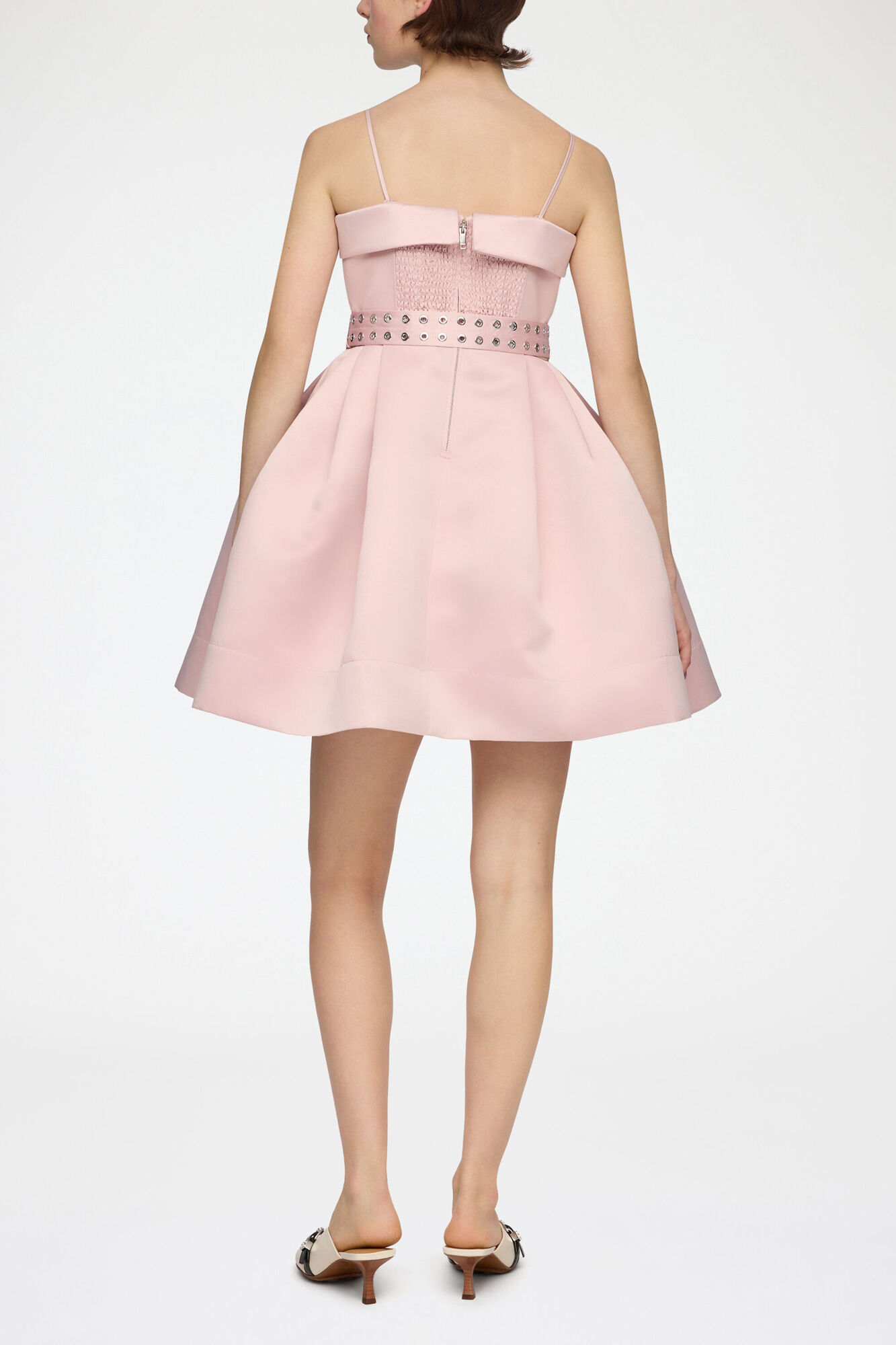 Dress in Pink Satin, Recycled Polyester, in colour Potpourri - 2 - GANNI