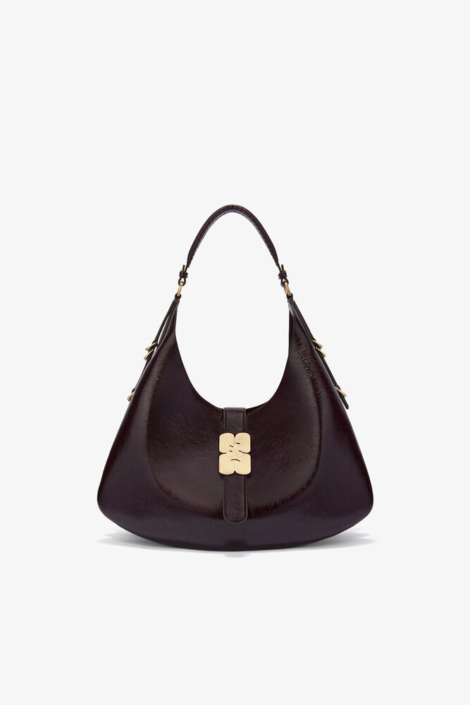Large Kat Bag Shine in Brown, Demitasse
