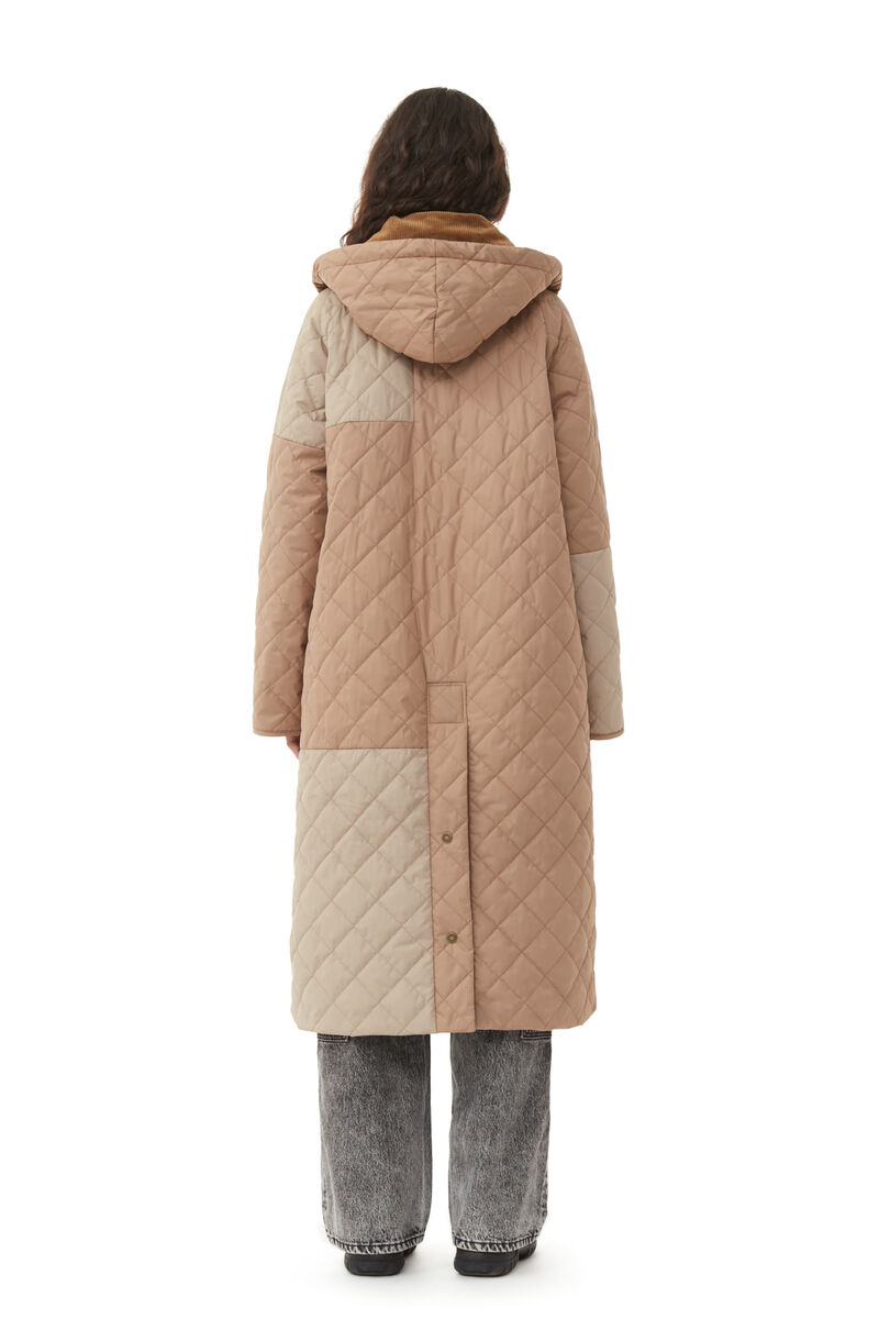 GANNI x Barbour Burghley Quilted jacka, Recycled Polyester, in colour Timber Wolf - 4 - GANNI