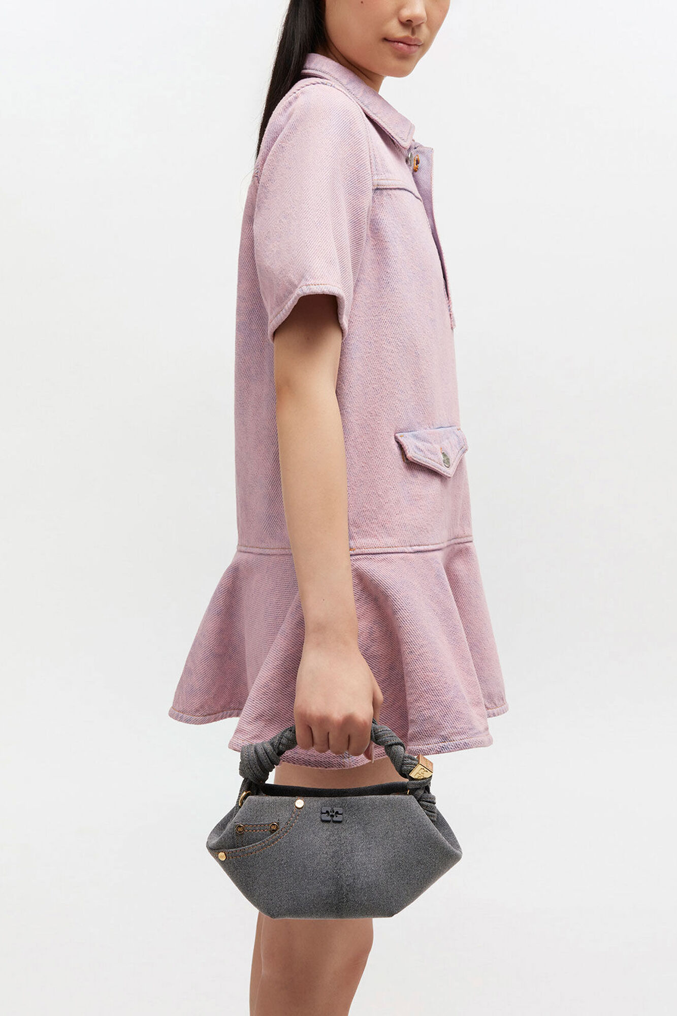 Lava Smoke Washed Grey Mini Bou Bag | GANNI US