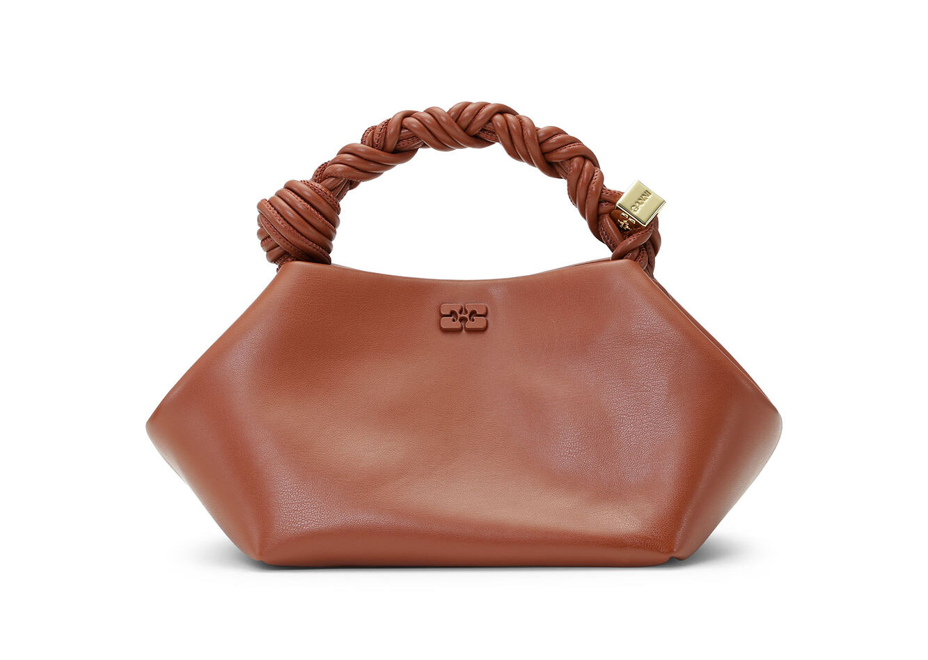 Brown Small GANNI Bou Bag, Polyester, in colour Terra Cotta - 1 - GANNI