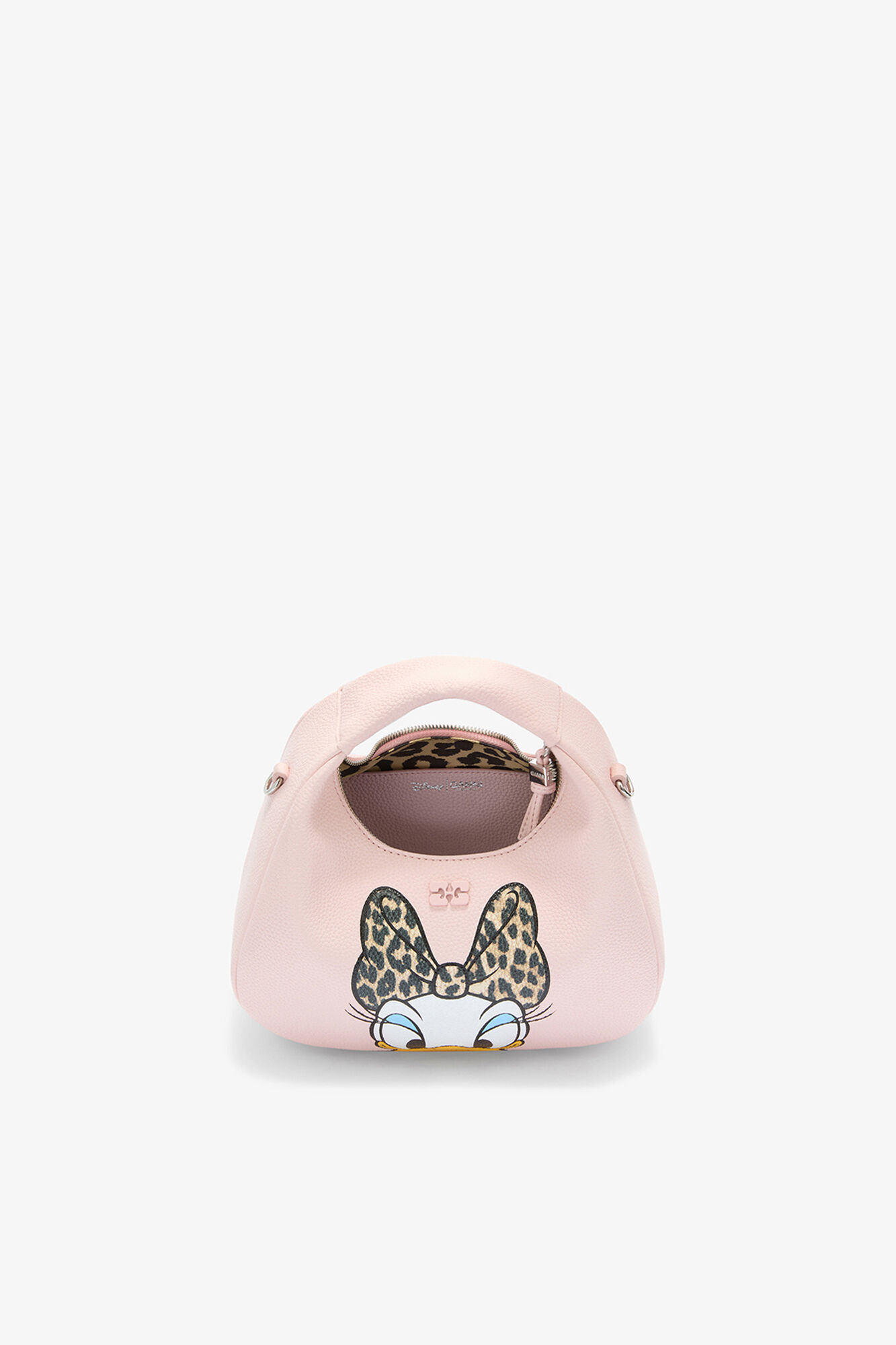 Daisy Duck Mini Hobo Bag in Pink, Recycled Polyester, in colour Chalk Pink - 3 - GANNI
