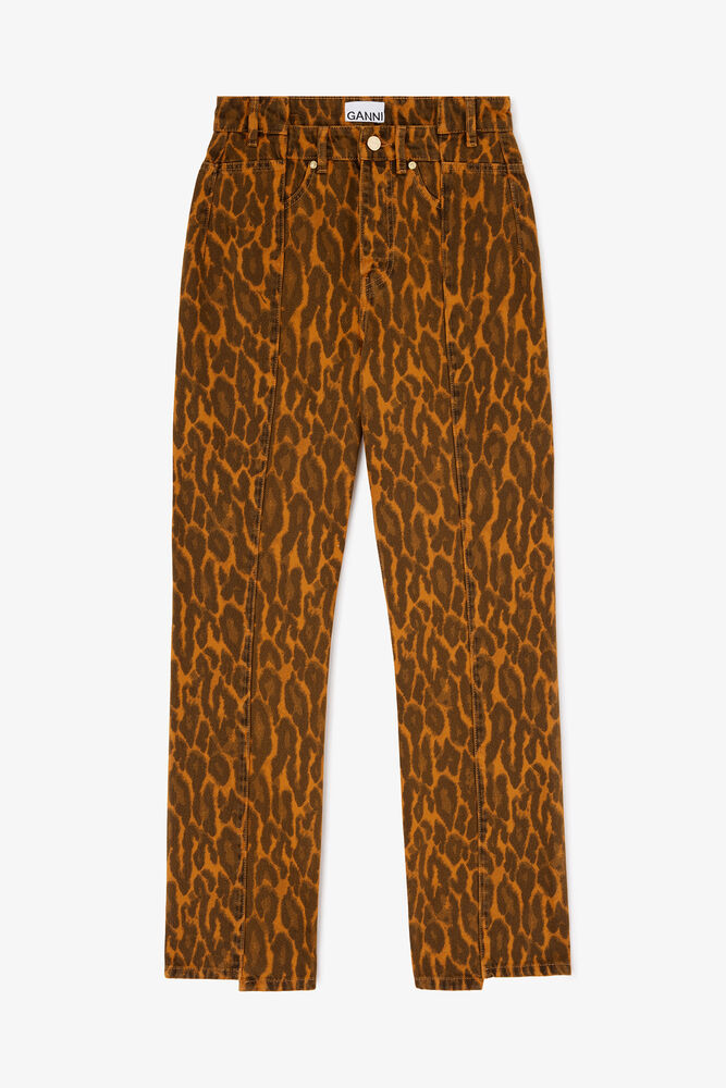 Fold Jeans in Leopard Denim, Autumn Maple