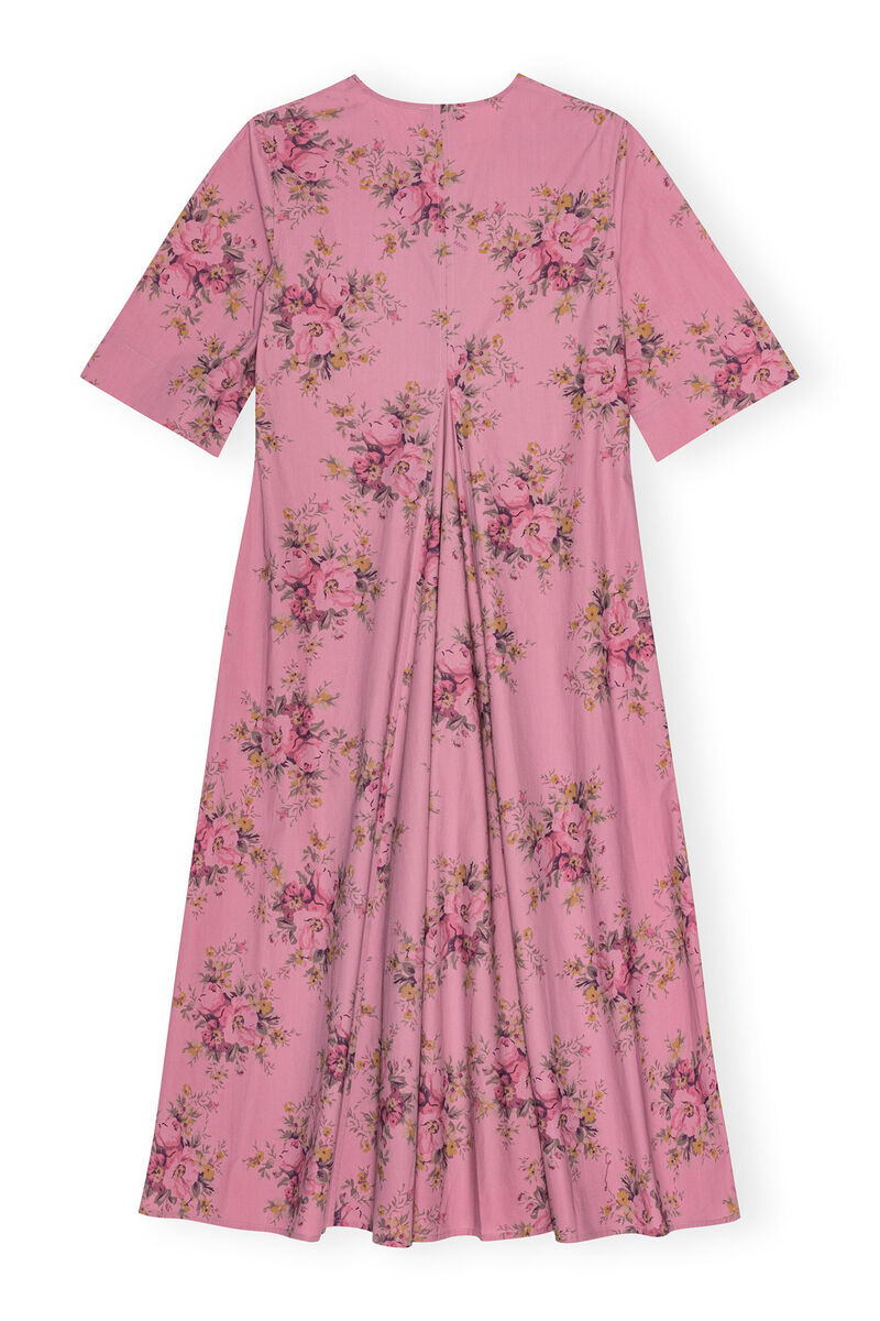 Printed Cotton V-Neck Maxi Dress, Cotton, in colour Orchid Smoke - 2 - GANNI