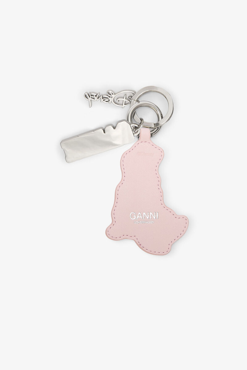 デイジーダックのピンクキーホルダー, Recycled Leather, in colour Chalk Pink - 2 - GANNI
