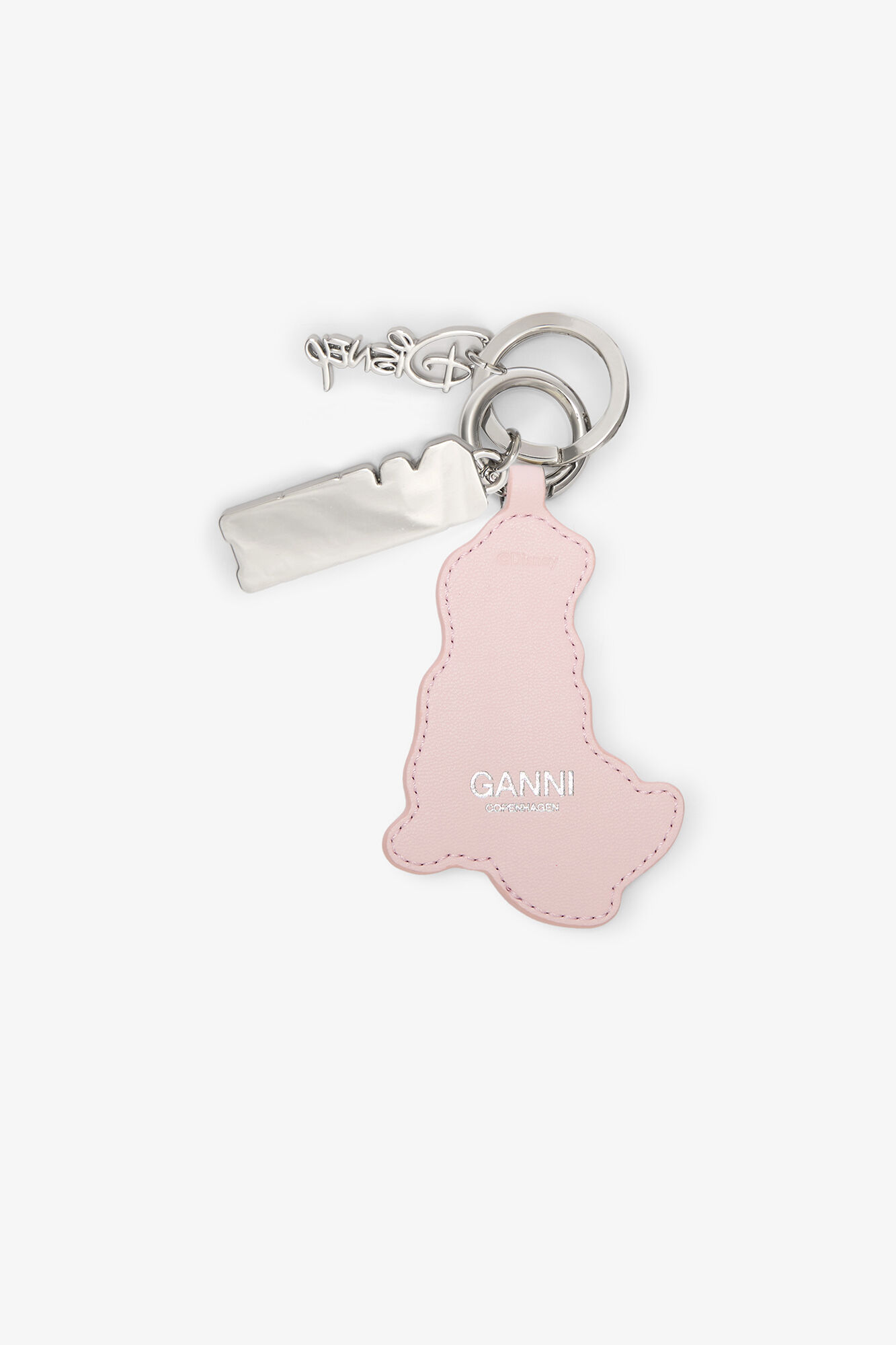 デイジーダックのピンクキーホルダー, Recycled Leather, in colour Chalk Pink - 2 - GANNI