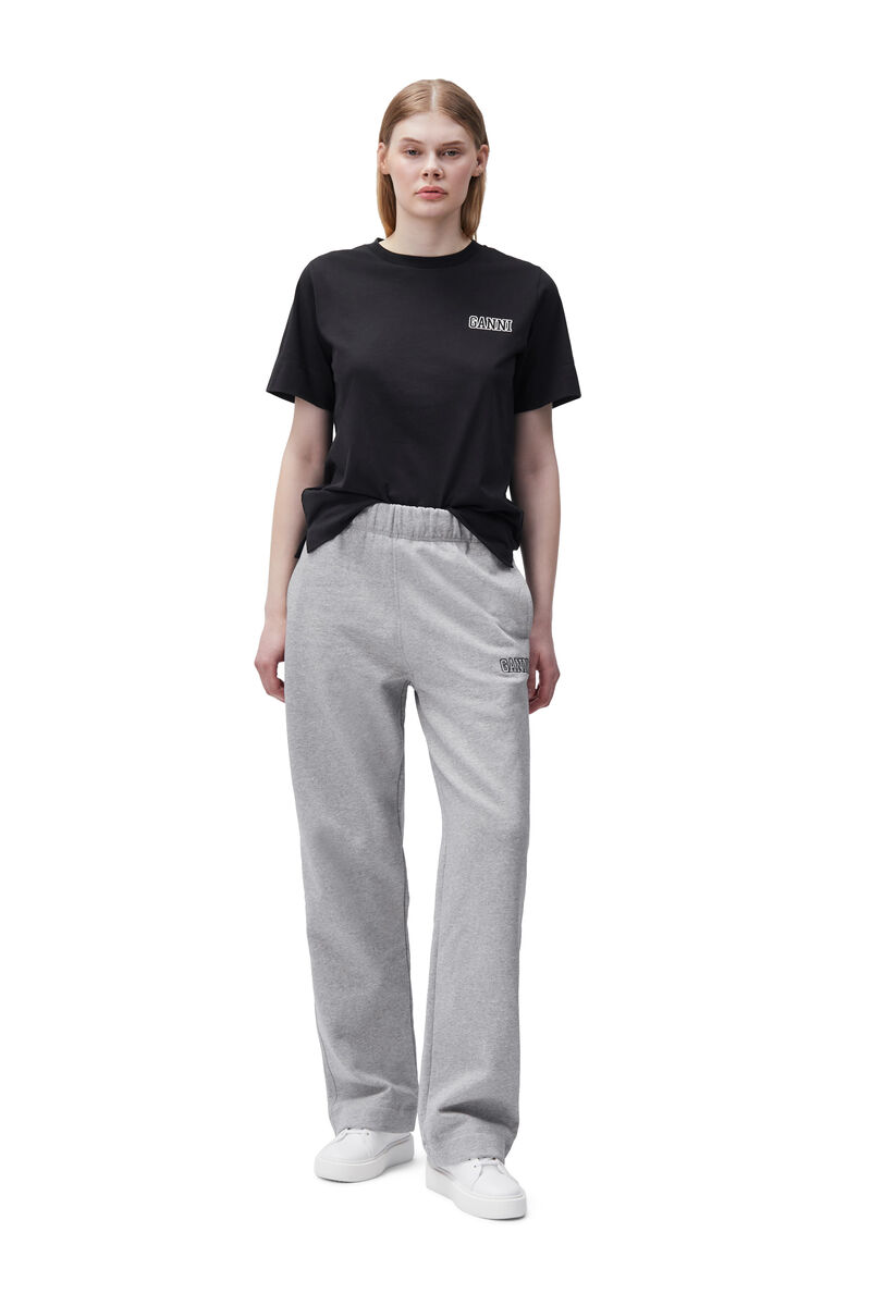 Avslappnad t-shirt med logga, Cotton, in colour Black - 2 - GANNI