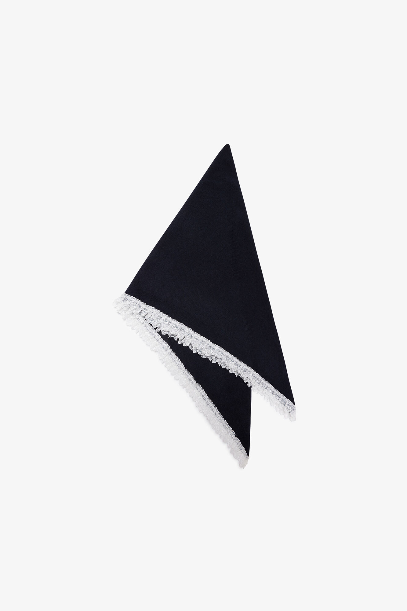GANNI - Sciarpa triangolare in lana blu navy - Donna - Taglia UNI - Immagine 3