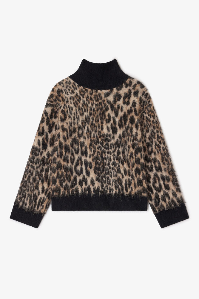 Pull léopard à dos ouvert, Leopard