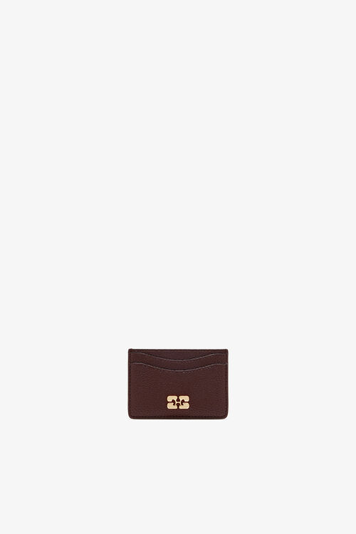 Card Holder in Grained Brown, Chicory Coffee