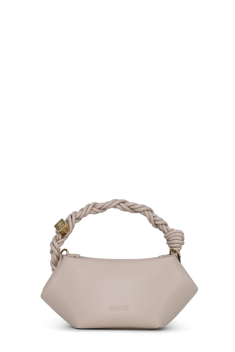 Light Grey Mini GANNI Bou Bag, Polyester, in colour Oyster Gray - 2 - GANNI