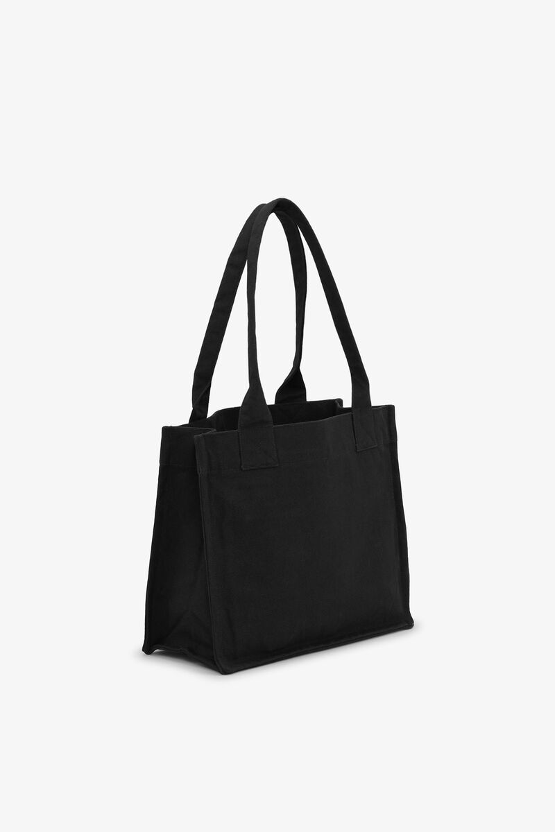 Black Banana Large Tote, Recycled Cotton, in colour Black - 2 - GANNI