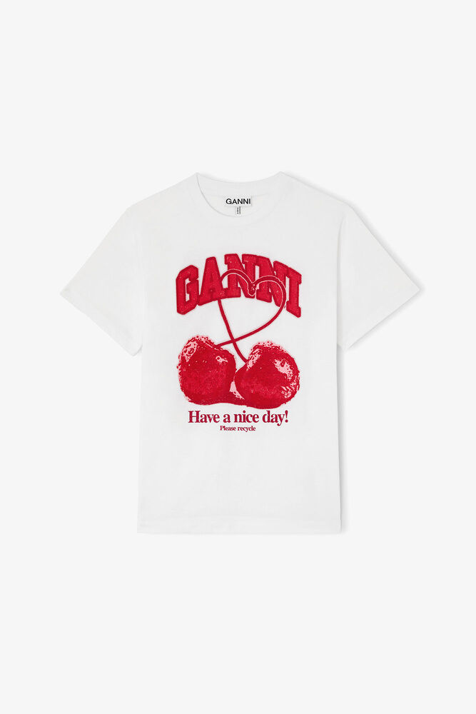 T-shirt with Cherry, Bright White