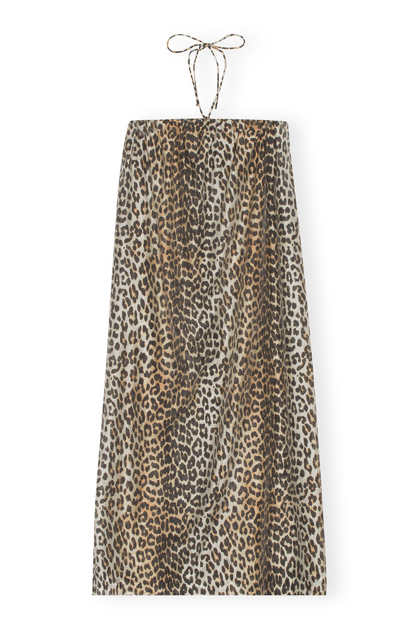 Sheer Voile Maxi Strap Dress, Lyocell, in colour Almond Milk - 1 - GANNI