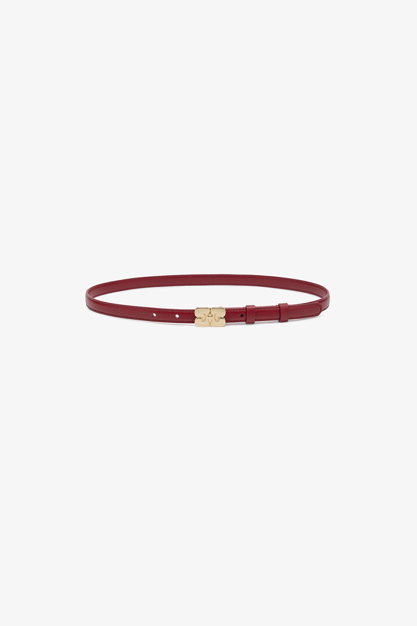 Red Slim GANNI Bou Belt, Polyester, in colour Red Dahlia - 1 - GANNI