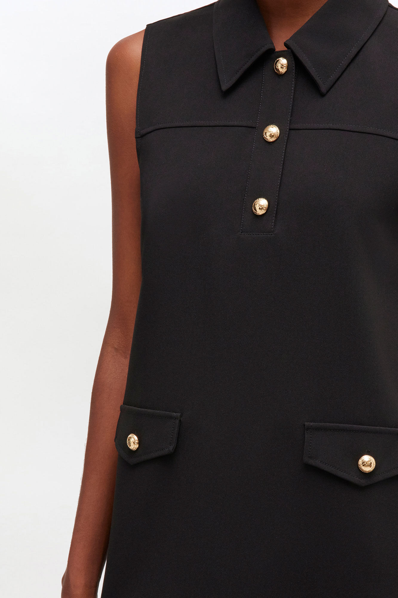 Black Twill Suiting Mini Dress, Recycled Polyester, in colour Black - 3 - GANNI