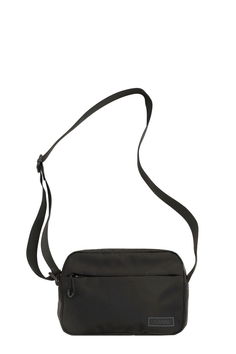 Tech Fabric Crossbody Väska, Recycled Polyester, in colour Black - 1 - GANNI