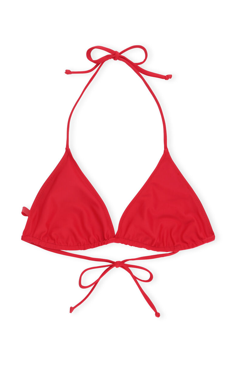 String Bikini Top, Elastane, in colour High Risk Red - 1 - GANNI