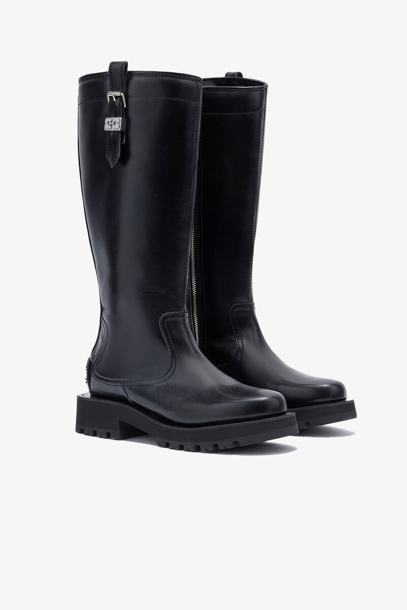 High Boots in Black Oleatex, Oleatex&trade;, in colour Black - 2 - GANNI