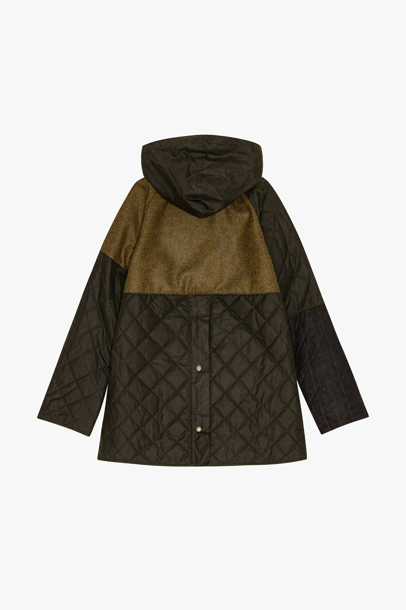 GANNI x Barbour Short Burghley Quilted Wax Jacket, Cotton, in colour Kalamata - 2 - GANNI