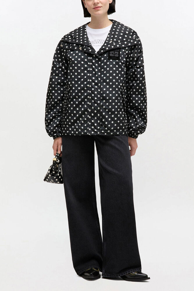 Printed Nylon Jacket, Black