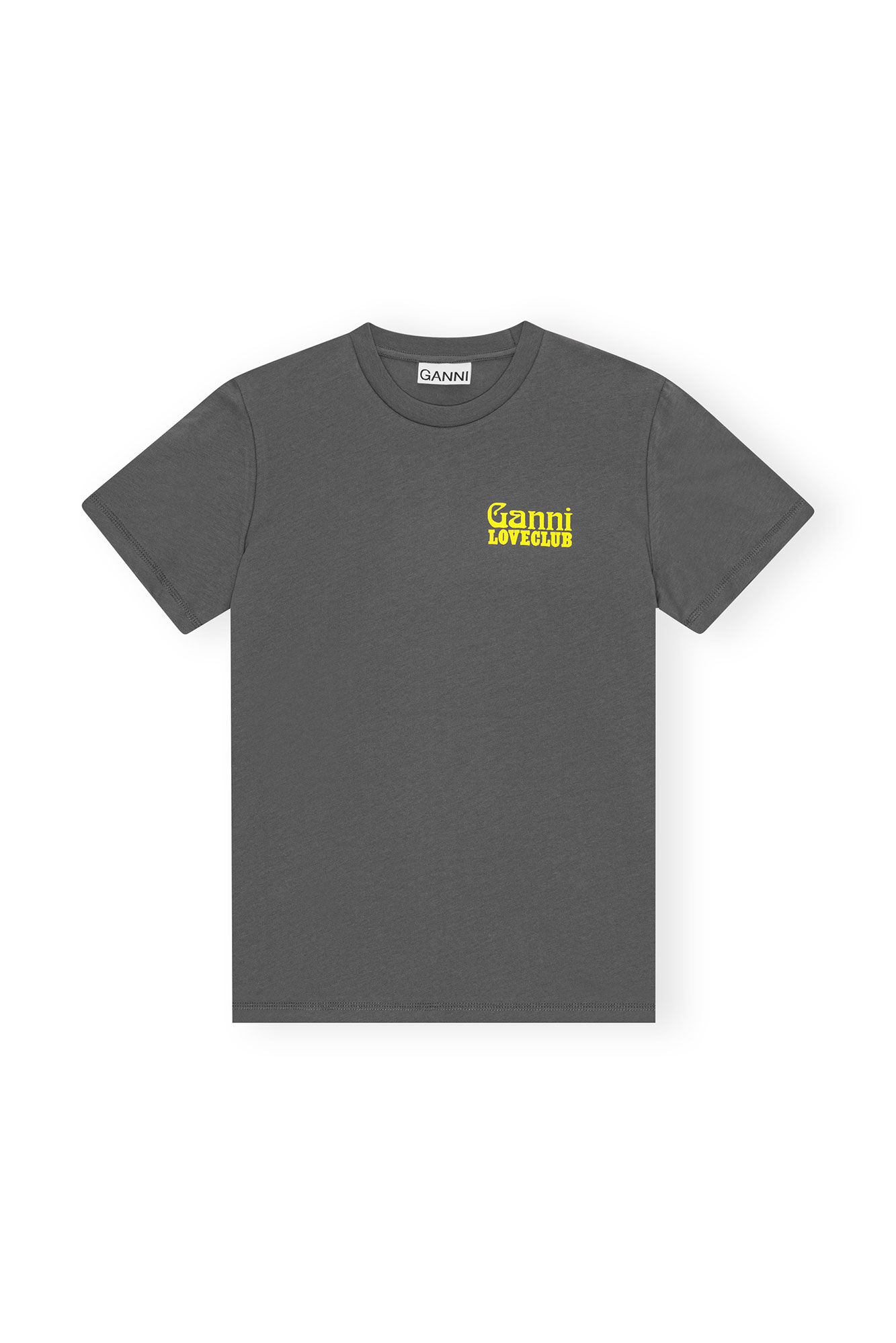 Volcanic Ash Grey Relaxed Loveclub T-shirt | GANNI KR 가니