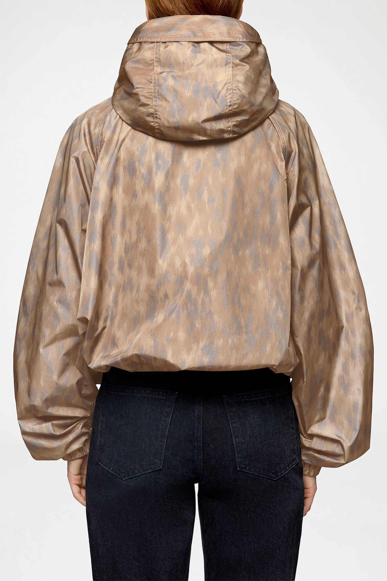 Flyweight-jakke i nylon med trykk, Recycled Polyamide, in colour Burro - 3 - GANNI