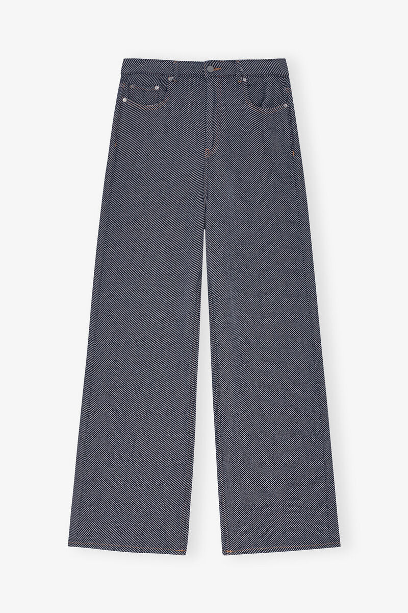 Blue Twill Marri Jeans, Organic Cotton, in colour Rinse - 1 - GANNI