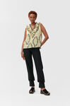 Ruffled Sleeveless Blouse, Polyester, in colour Floral Shadow Flan - 2 - GANNI