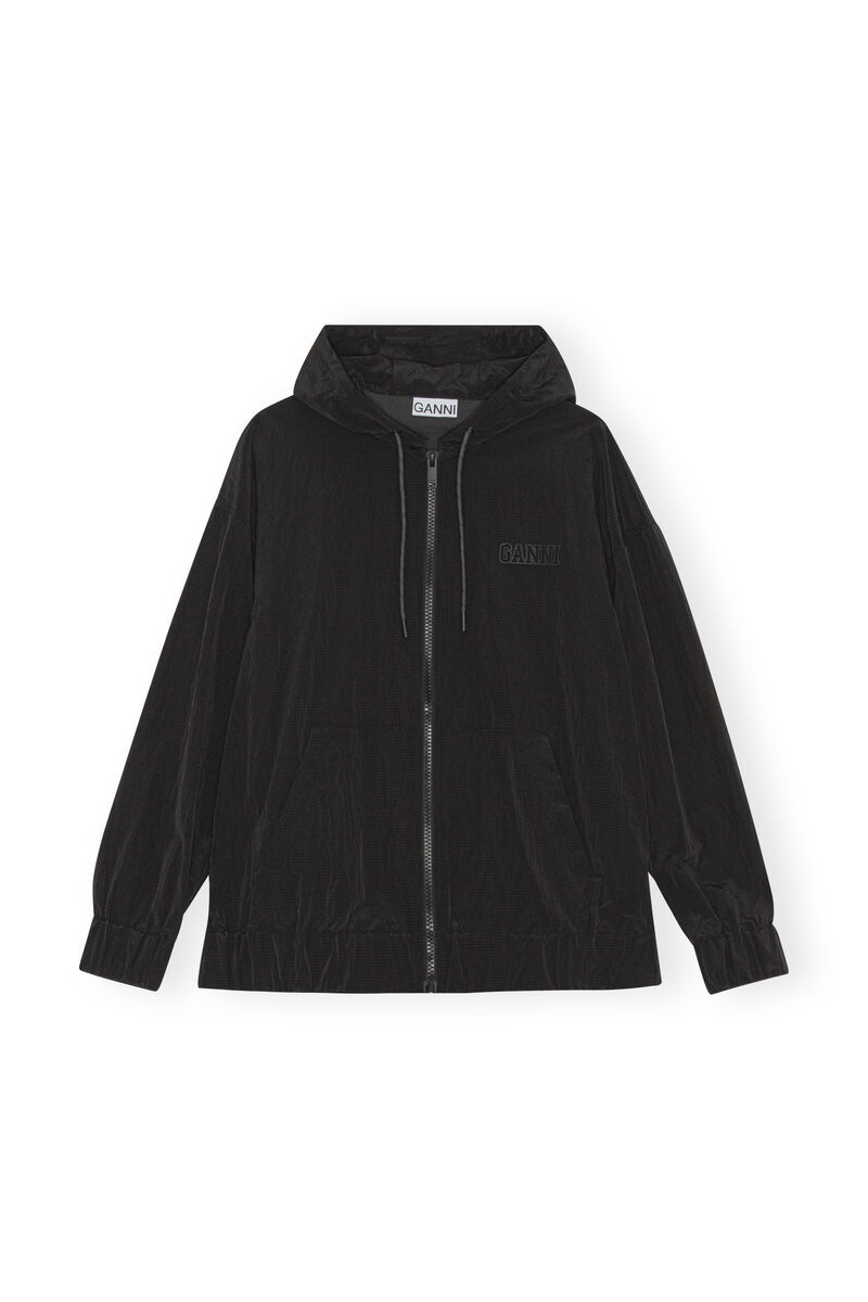 Tech Fabric Jacket, Nylon, in colour Black - 1 - GANNI
