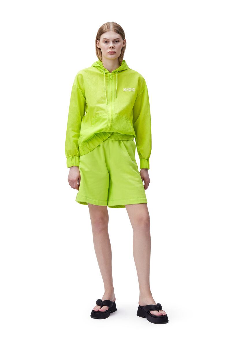 Tech Fabric Jacket, Nylon, in colour Lime Popsicle - 1 - GANNI