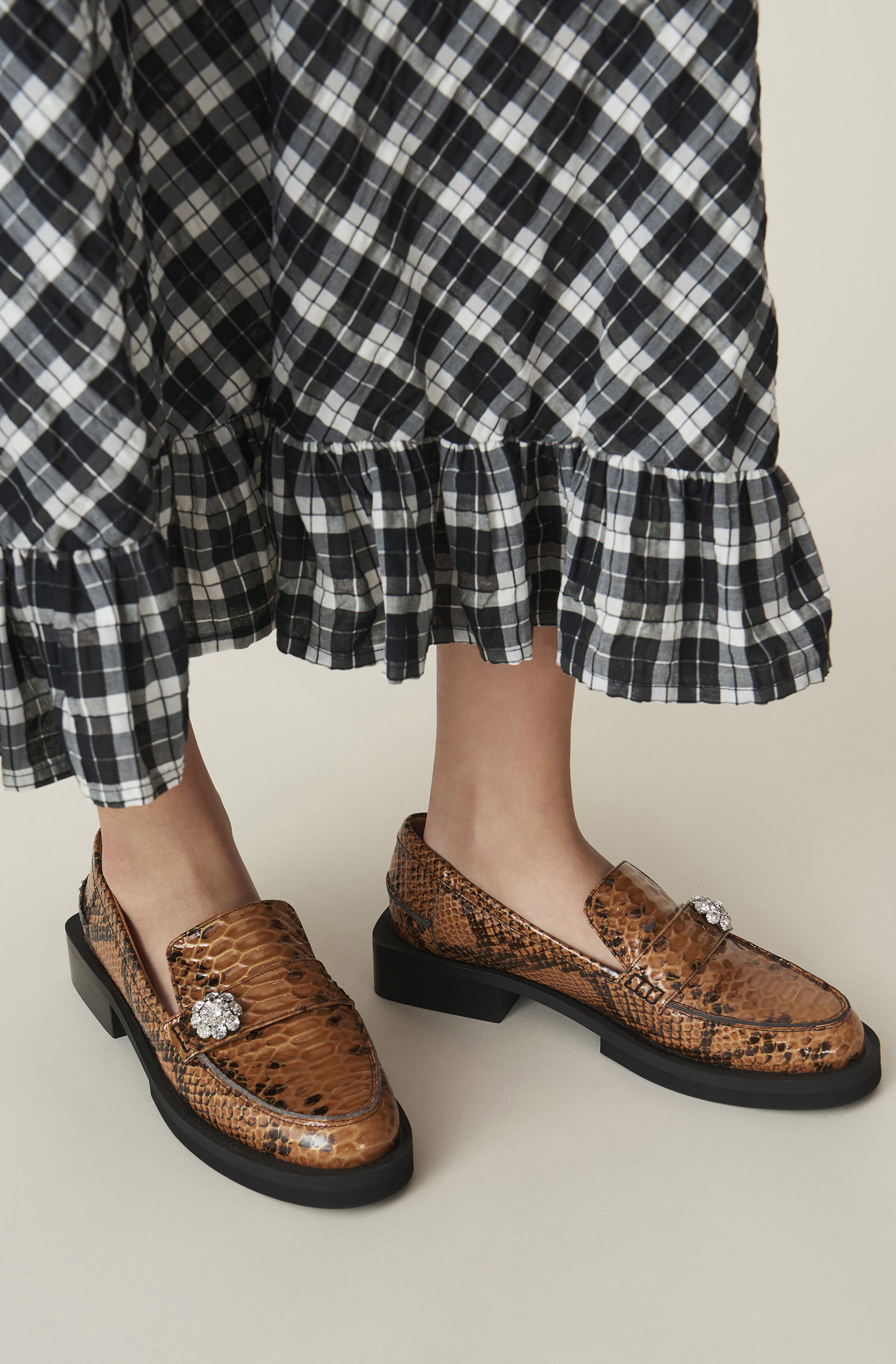 ganni snakeskin boots