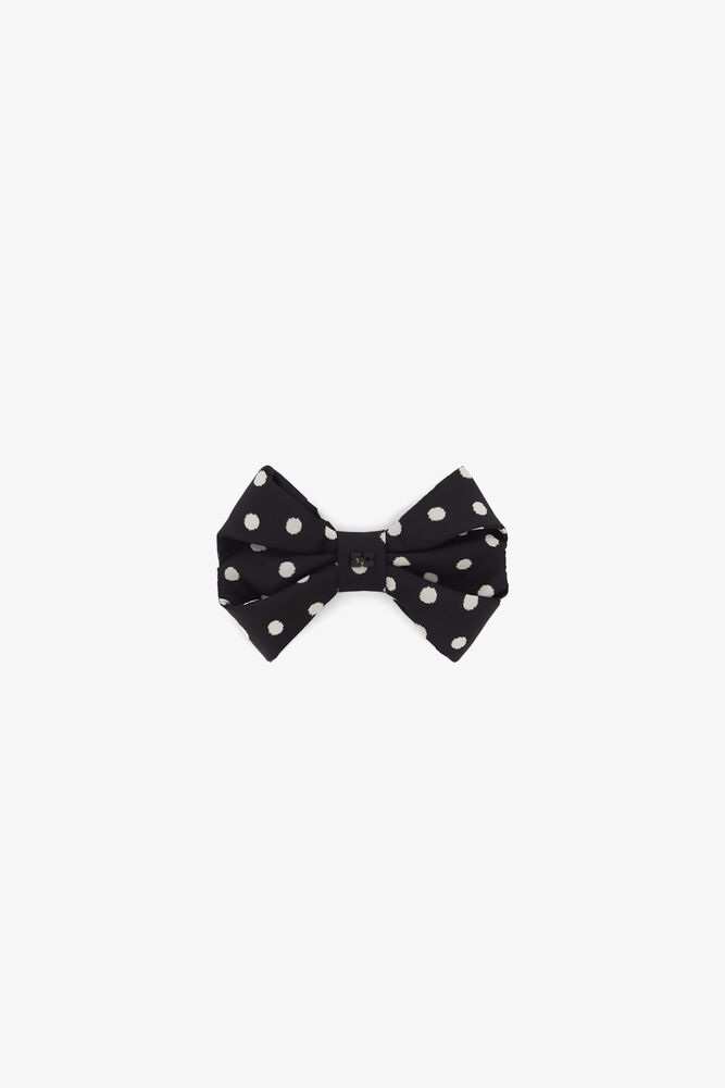 Polka-Dot Bow Hairclip, Black