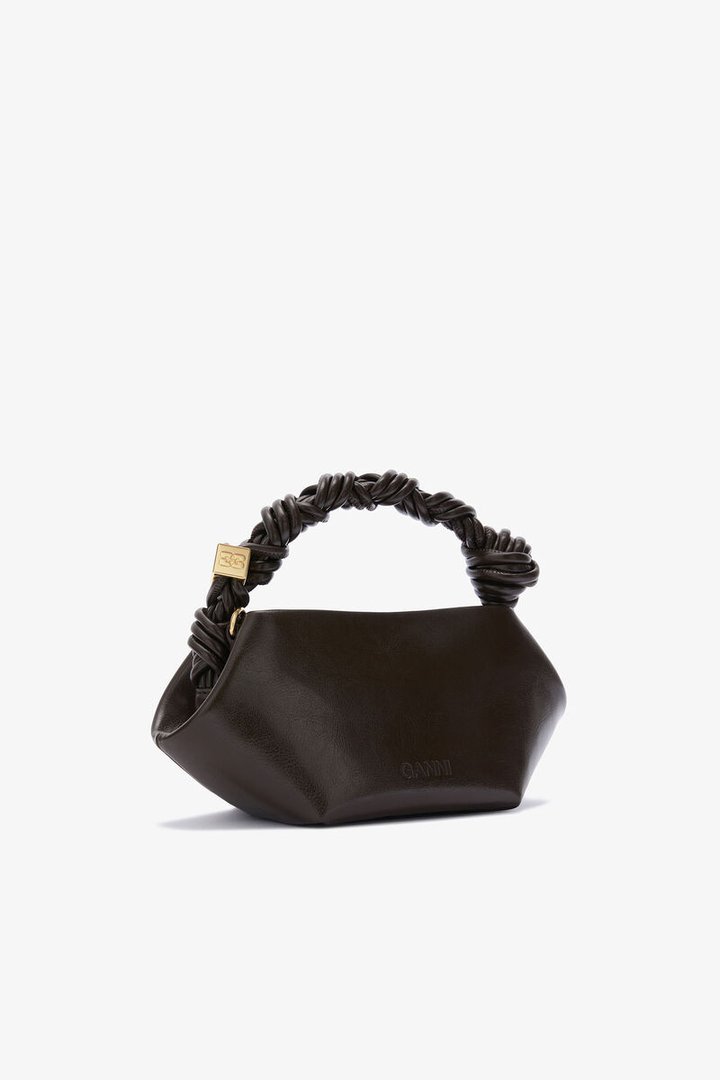 Green Crinkle Mini Bou Bag, in colour Dark Olive - 2 - GANNI
