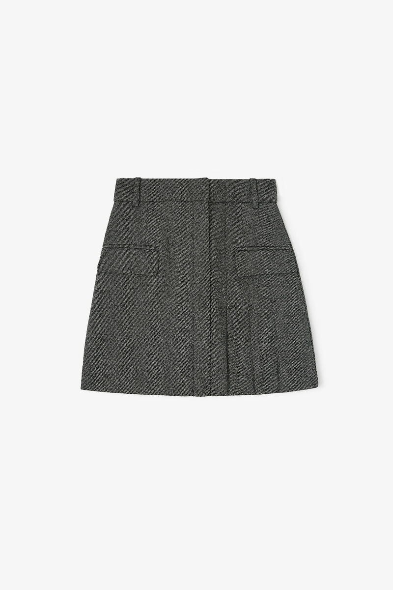 Minijupe grise de tailleur en coton, Organic Cotton, in colour Black - 1 - GANNI