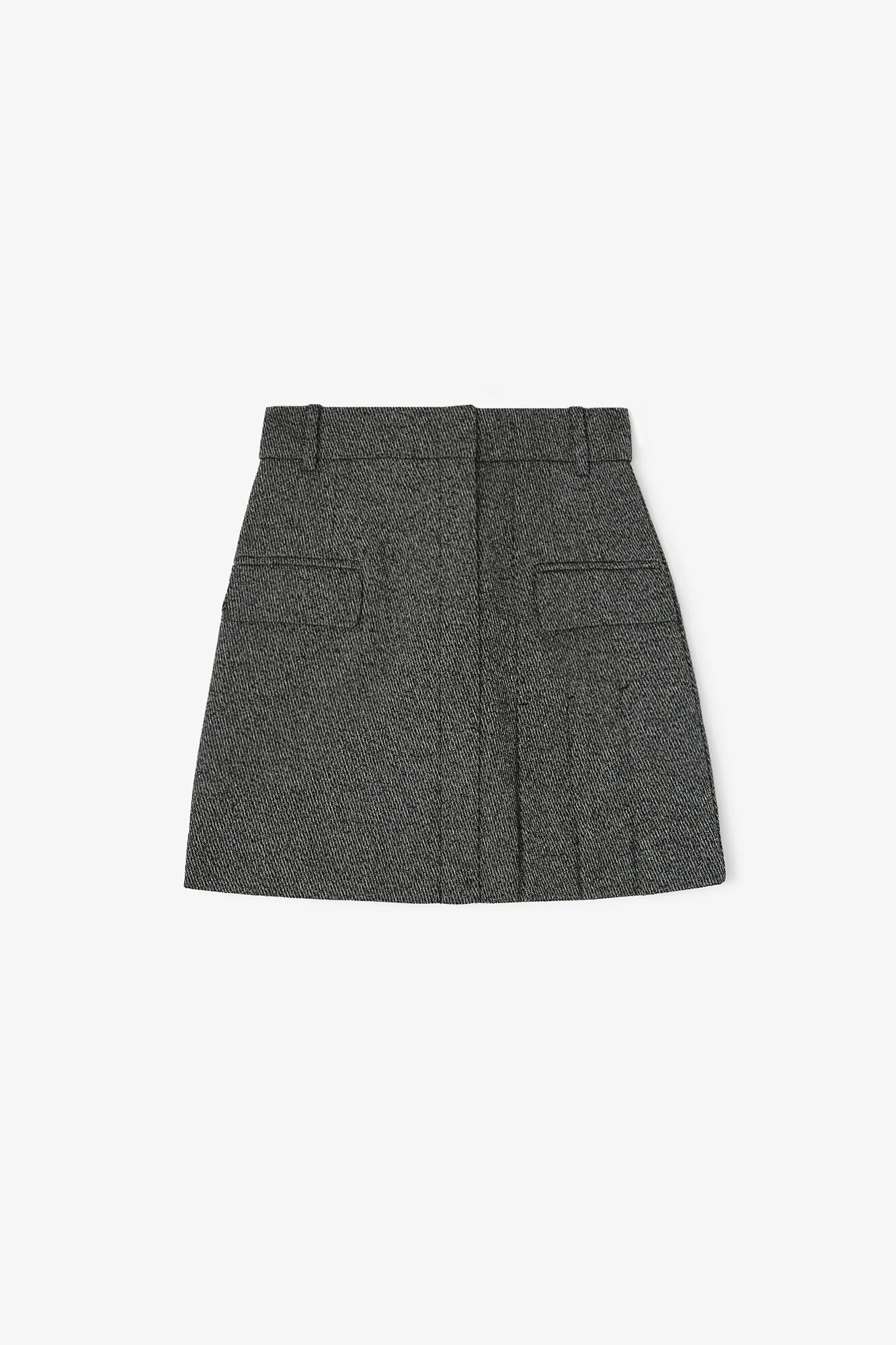 Minijupe grise de tailleur en coton, Organic Cotton, in colour Black - 1 - GANNI